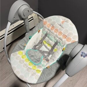 Gray and Multicolor Baby Swing